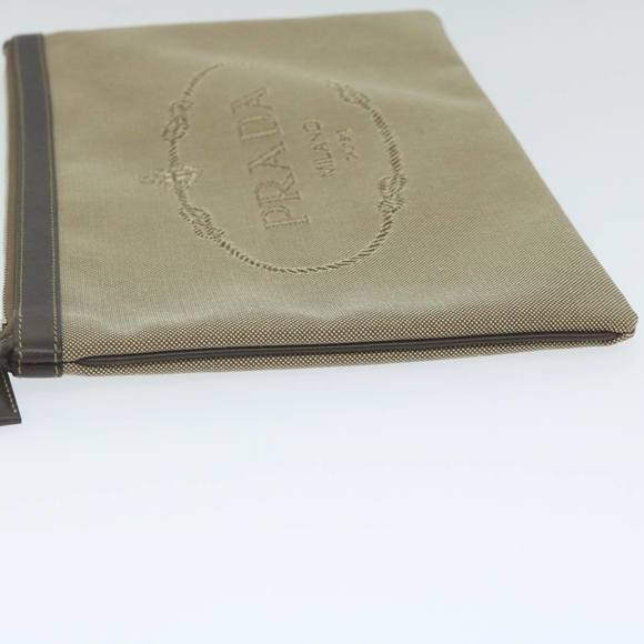 PRADA Clutch Bag Canvas Beige Auth bs10802 - Picture 3 of 16